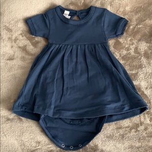 Petit Bateau baby girls navy blue dress
